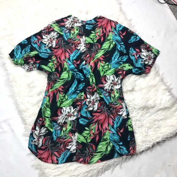 ZARA  BLACK FLORAL TUNIC DRESS  SIZE SMALL - Picture 9 of 11